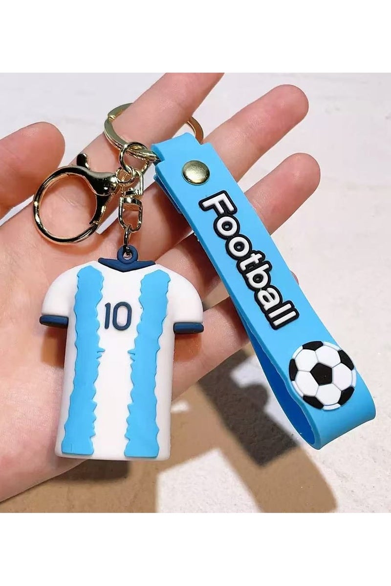 Acnor Argentina Football Jersey Keychain – Number 10 with 'Football' Strap – Soccer Fan Gift Accessory" 