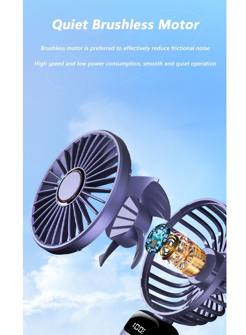 Portable Hand-Held Fan Office Desktop Multifunctional Folding Double-Headed Small Electric Fan With A Neck Lanyard - Image 5