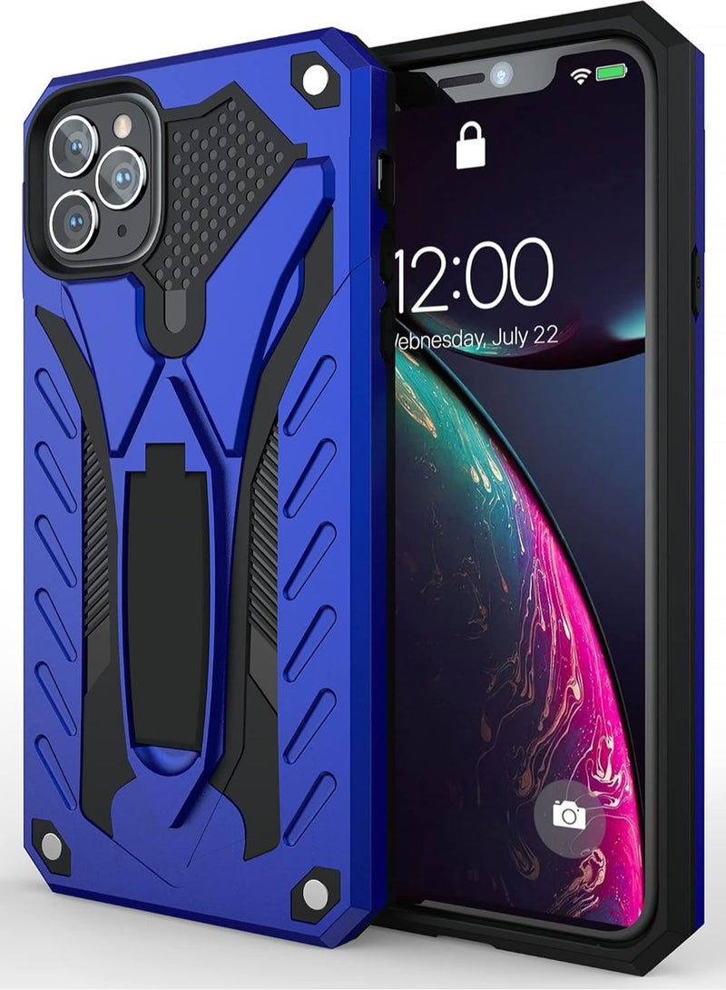 Bills iPhone 12 Pro Premium Armor Case Built-In Kickstand - Military-Grade Shockproof Protective Cover with Reinforced Corners (Blue)  - Image 4