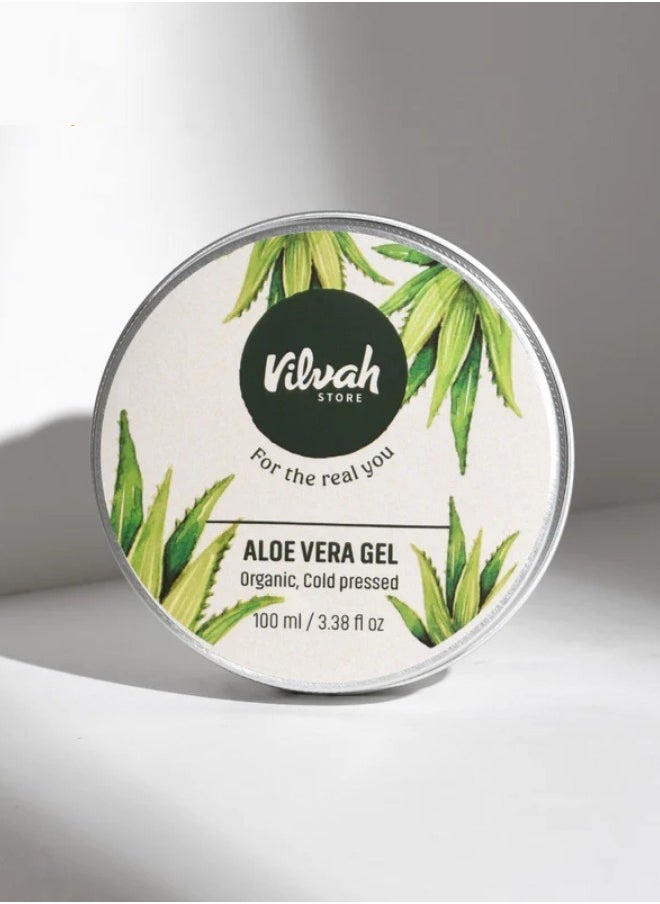 Aloe Vera Gel With 99% Pure Natural Aloe Vera | Targets Dull, Oily and Acne Prone Skin | for Face, Body and Hair -100 gm 