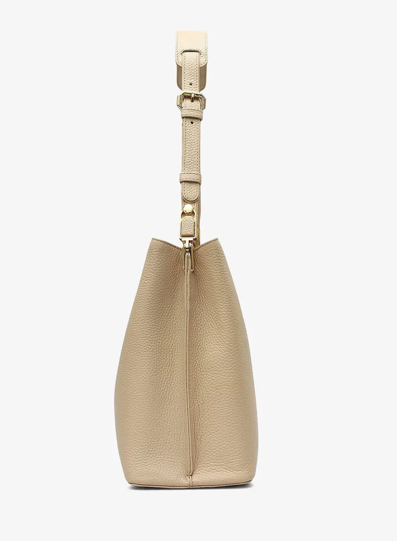 Da Milano Dove Medium Wax Leather Shoulder Bag - Dove for Women | Best Price UAE