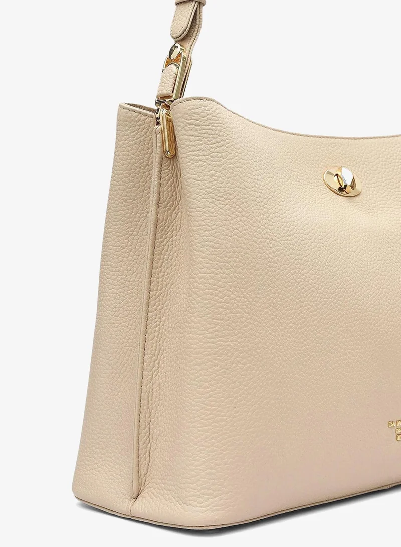 Da Milano Dove Medium Wax Leather Shoulder Bag - Dove for Women | Best Price UAE