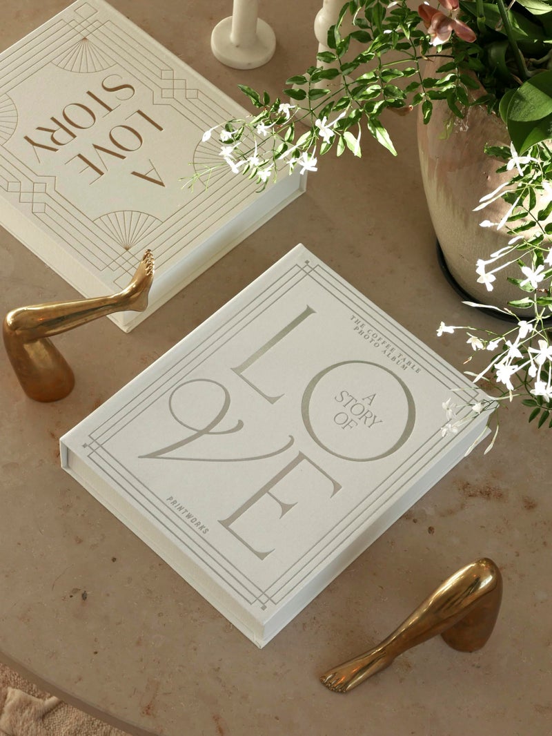 Printworks Wedding Album â€“ A Story of Love â€“ White & Silver Coffee Table Book with 30 Pages â€“ Large Album for 4x6 Photos with Writing Space â€“ Elegant Gift for Couples - Image 5