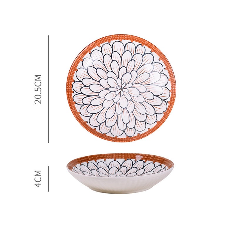 OLWICK أطباق عشاء سيراميك OLWICK®، 8 بوصة، أطباق دائرية للمطبخ للحلويات، المقبلات، المعكرونة، السلطة، السندويشات، آمنة للاستخدام في الميكروويف وغسالة الصحون، مجموعة من 2 - Image 3