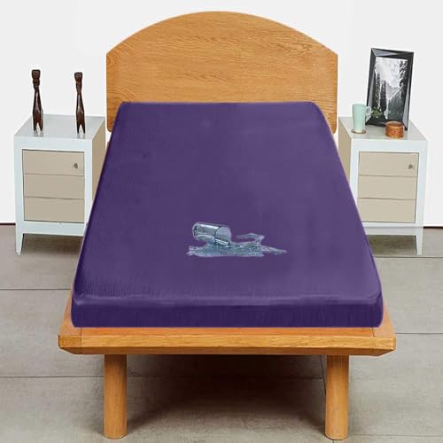 Trance Cotton Feel Terry Ultra Soft Waterproof Mattress Protector | Breathable - Hypoallergenic Mattresses Cover (75x36 inch | 6.25x3 feet, Plum - Pack of 1) - Image 1