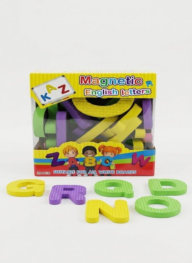 YIXT Magnetic English Letters Set, Colourful Foam Alphabet, Suitable for All White Boards, 25 Pieces (Alphabet) - Image 1