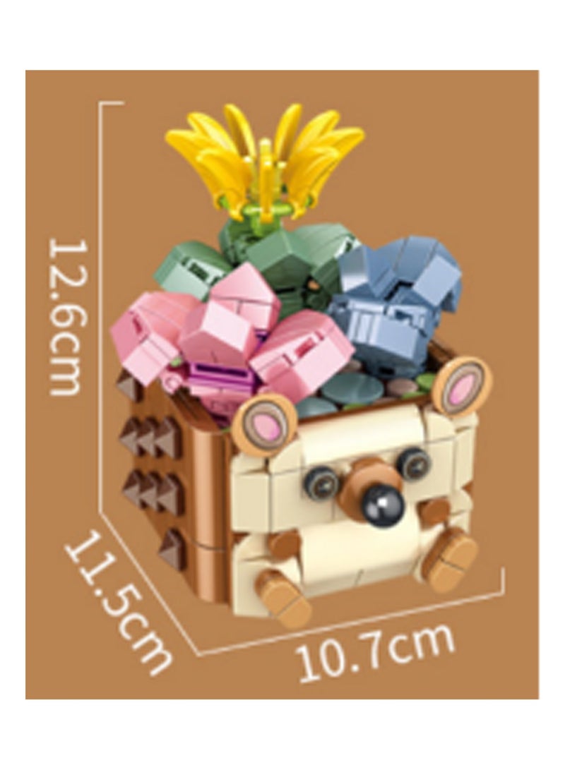 281pcs Hedgehog Flower Pot Potted Model Set Assembling Building Blocks Creative Diy Plant Assembly Toys Children Adult Home Furnishings - Image 2