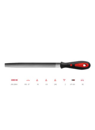 Ceta form Half Round File with Soft Grip Handle, (Second Cut) Double Cut Surfaces - Length 150mm. - 6" - pzsku/ZD7FB0FC55E021737159CZ/45/_/1738329837/0dc00ca5-da0a-4028-9e4e-4cf9b925560d