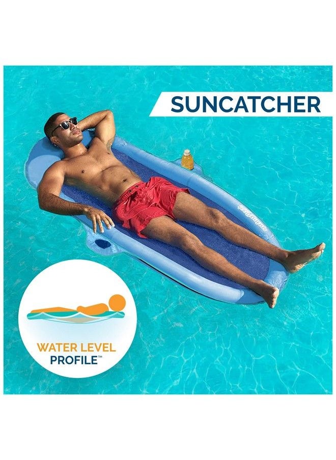 Spring Float Suncatcher Pool Lounge Chair With Hyperflate Valve Blue