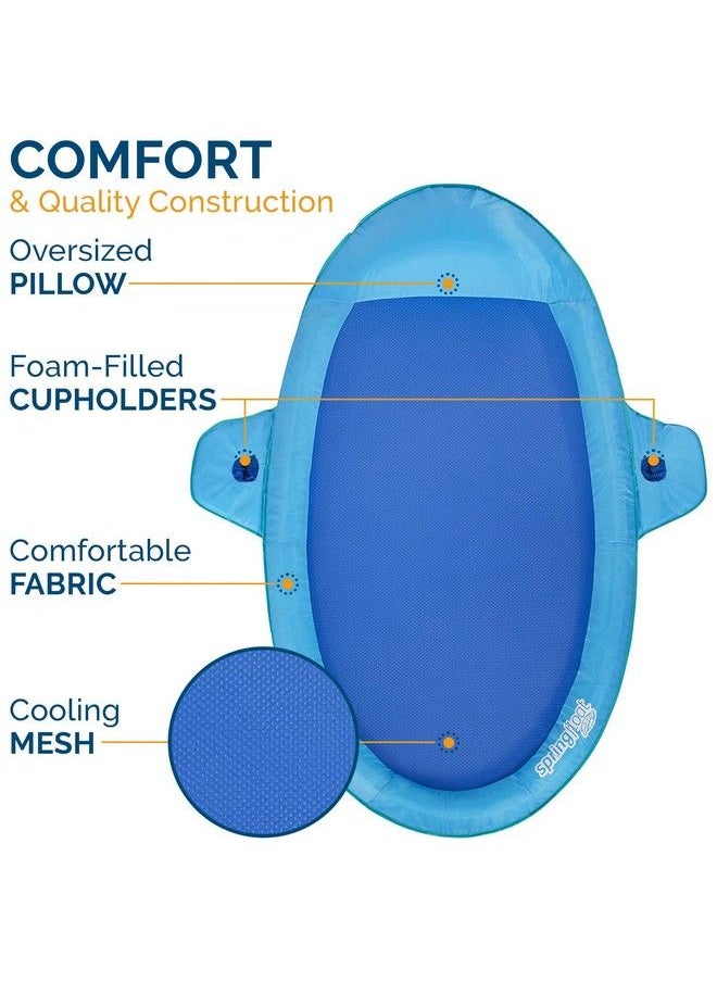 Spring Float Suncatcher Pool Lounge Chair With Hyperflate Valve Blue