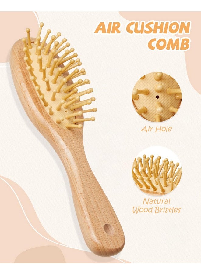 Lictin Lictin Baby Hair Brush and Comb Set, 4 Pcs Newborn Hair Brush with Soft Bristle, Natural Goat Hair and Wood Baby Cradle Cap Comb for Newborns & Toddlers, Newborn Baby Essentials, Perfect Registry Gift - Image 3