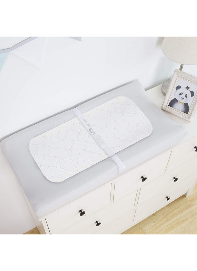 TILLYOU Changing Pad Cover Set In Soft Jersey Material Diaper Changing Table Sheets - Fits 32"/34''X16 Contoured Pad For Babies,Peachy Pink & Lt Gray  - Image 3