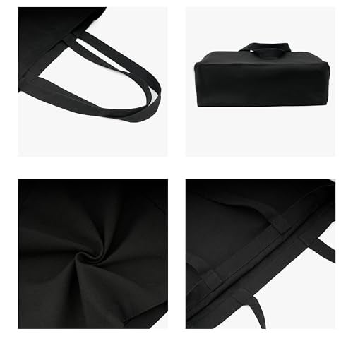 REDSINDA Blank Cotton Canvas Tote Bag, Lightweight Reusable Grocery Shopping Cloth Bag (Black) - Image 5