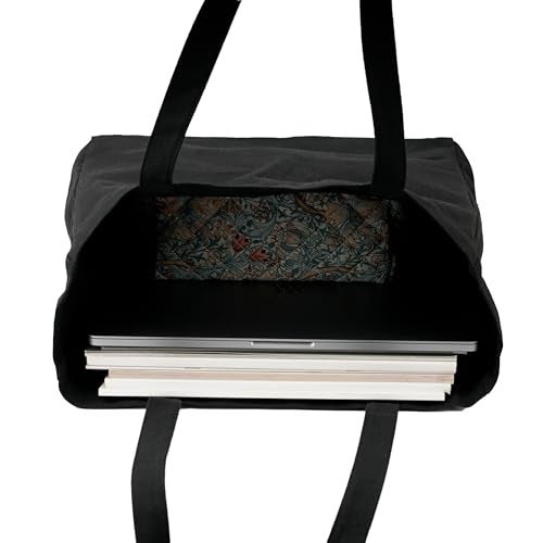 REDSINDA Blank Cotton Canvas Tote Bag, Lightweight Reusable Grocery Shopping Cloth Bag (Black) - Image 4