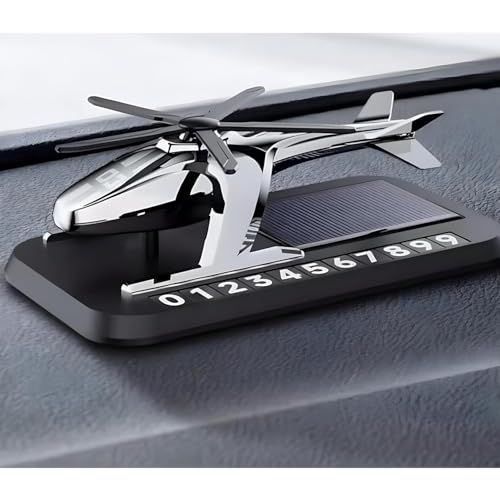 YOURKARTS.COM Solar Car Perfume Diffuser – Aircraft Design Metal Body with Rotating Wing, Solar-Powered Aromatherapy & Car Decoration – Long-Lasting Car Fragrance | car accessories 2025 (Silver) - Image 1