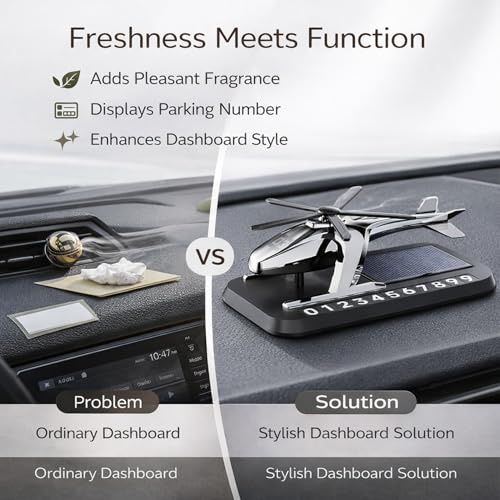 YOURKARTS.COM Solar Car Perfume Diffuser – Aircraft Design Metal Body with Rotating Wing, Solar-Powered Aromatherapy & Car Decoration – Long-Lasting Car Fragrance | car accessories 2025 (Silver) - Image 3