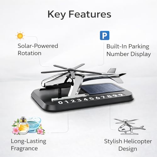 YOURKARTS.COM Solar Car Perfume Diffuser – Aircraft Design Metal Body with Rotating Wing, Solar-Powered Aromatherapy & Car Decoration – Long-Lasting Car Fragrance | car accessories 2025 (Silver) - Image 4