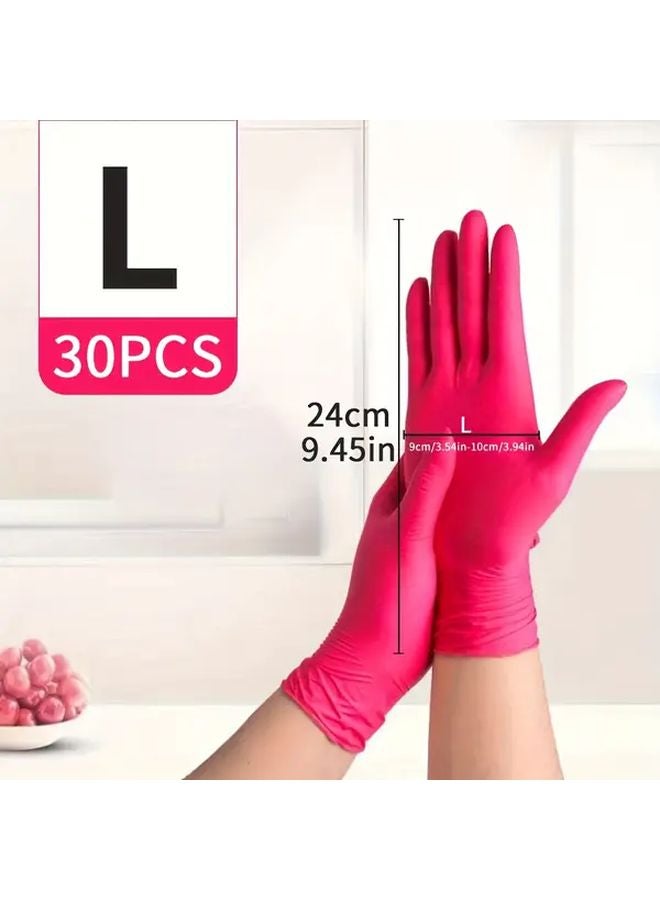 Nitrile Gloves Disposable Latex Free 30pcs Size L For Household Cleaning - Image 1