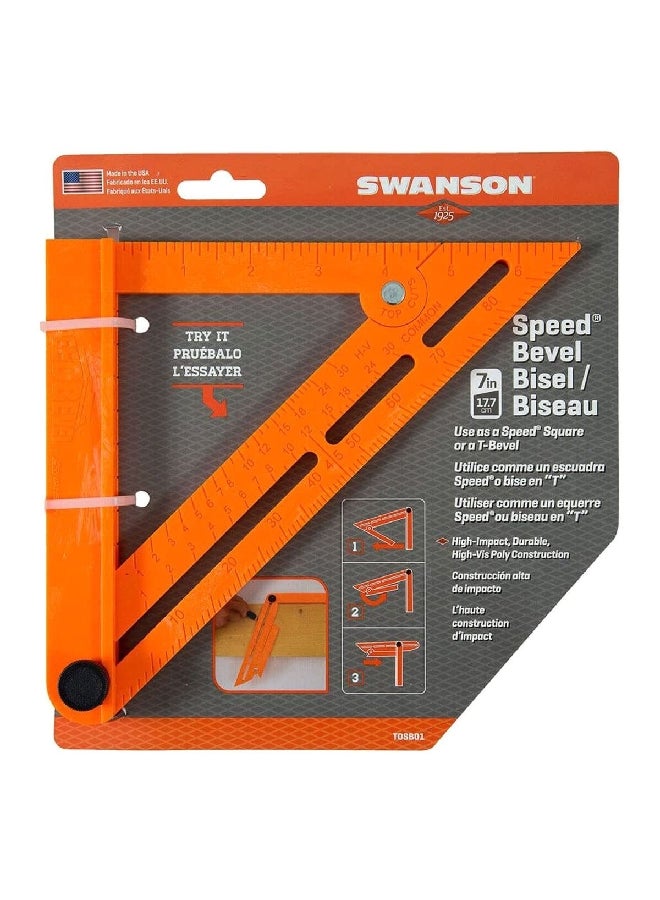 سوانسون مثلث سبيد سكوير مقياس زاوية قابل للتعديل برتقالي 0.63 x 10.866 x 11.024 سم TOSB01 - Image 3
