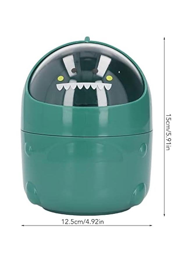 OCTOBER - Desktop Trash Can, Baby Dinosaur Cute Mini Desktop Trash Large Mouth Detachable Design Nonslip Bottom Plastic Mini Trash Can Trash Can for Office Desktop Coffee (Green - Image 1
