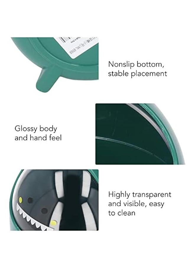 OCTOBER - Desktop Trash Can, Baby Dinosaur Cute Mini Desktop Trash Large Mouth Detachable Design Nonslip Bottom Plastic Mini Trash Can Trash Can for Office Desktop Coffee (Green - Image 1