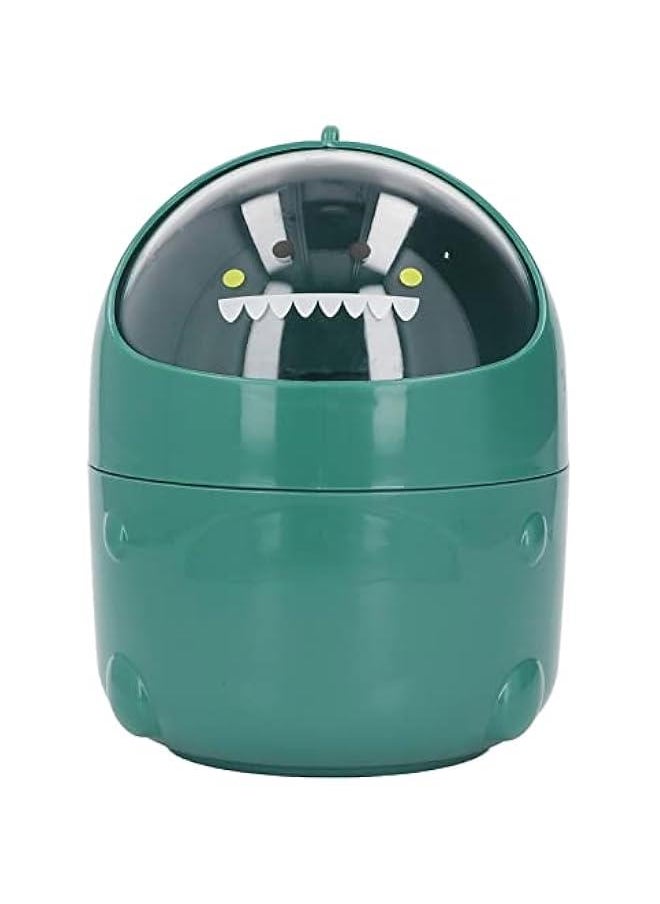 OCTOBER - Desktop Trash Can, Baby Dinosaur Cute Mini Desktop Trash Large Mouth Detachable Design Nonslip Bottom Plastic Mini Trash Can Trash Can for Office Desktop Coffee (Green - Image 1