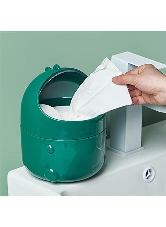 OCTOBER - Desktop Trash Can, Baby Dinosaur Cute Mini Desktop Trash Large Mouth Detachable Design Nonslip Bottom Plastic Mini Trash Can Trash Can for Office Desktop Coffee (Green - Image 1
