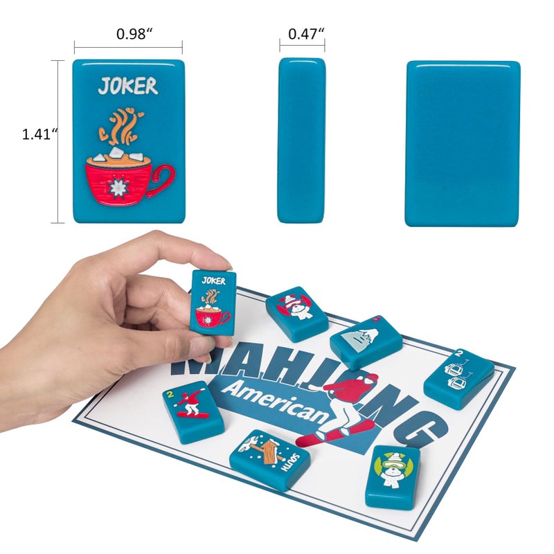 Jongyance American Mahjong Tile Set with Carrying Bag and Accessories, 160 Acrylic Engraved Mahjong Tiles - Image 3