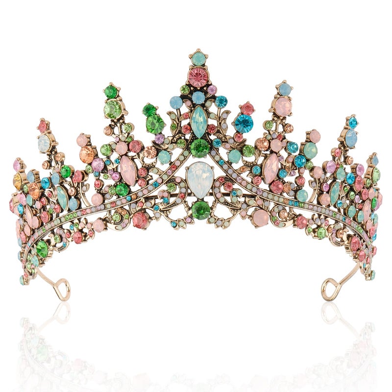 COCIDE Bronze Tiaras for Women Princess Crowns for Women Tiaras and Crowns for Women Baroque Crystal Queen Crown Rhinestone Tiaras for Girl Bride Wedding Hair Accessories for Bridal Birthday Party