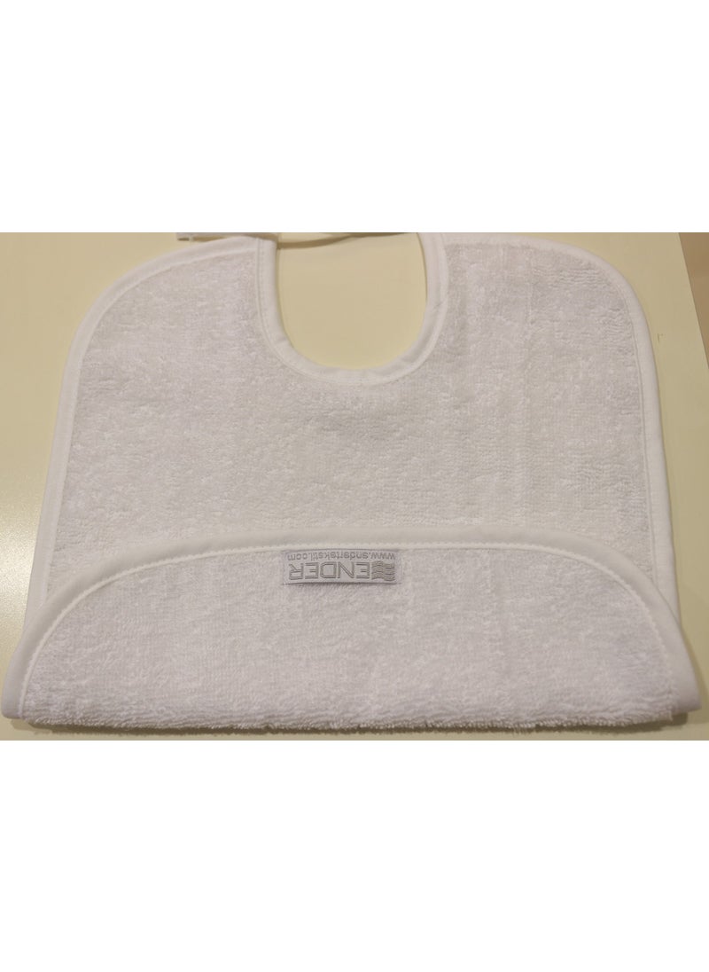 Ender Home - Baby Food Bib Curly Bib Cotton Plain Towel Baby Apron - Image 1