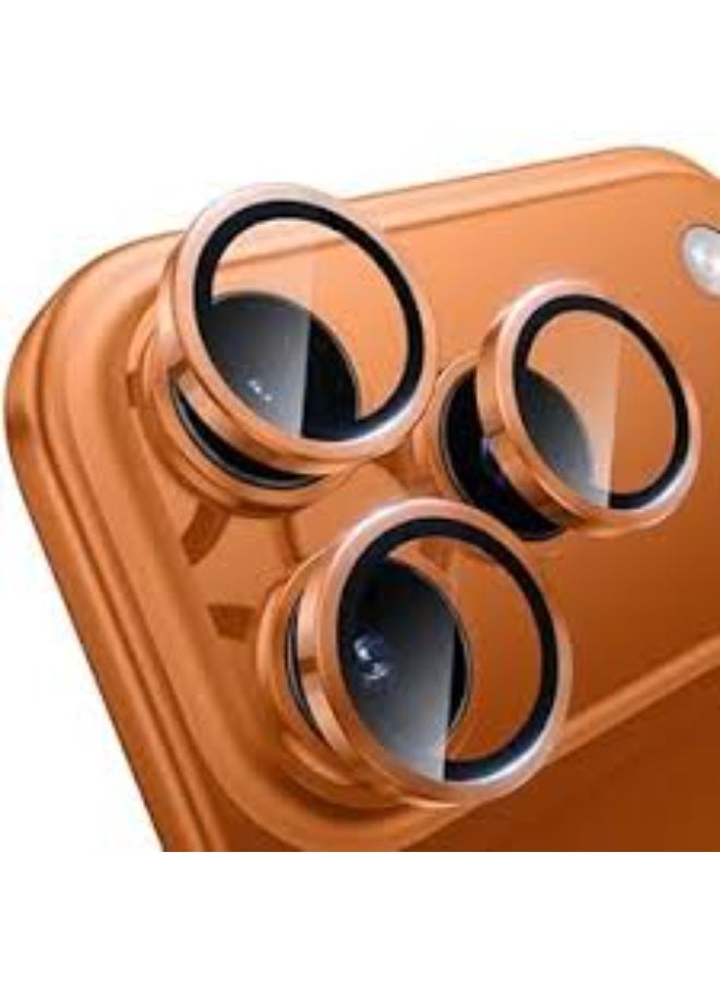 Camera Lens Protector for iPhone 17 Pro Max / 17 Pro – Tough HD Tempered Glass, Scratch Resistant, Ultra-Thin Individual Covers (Orange)
