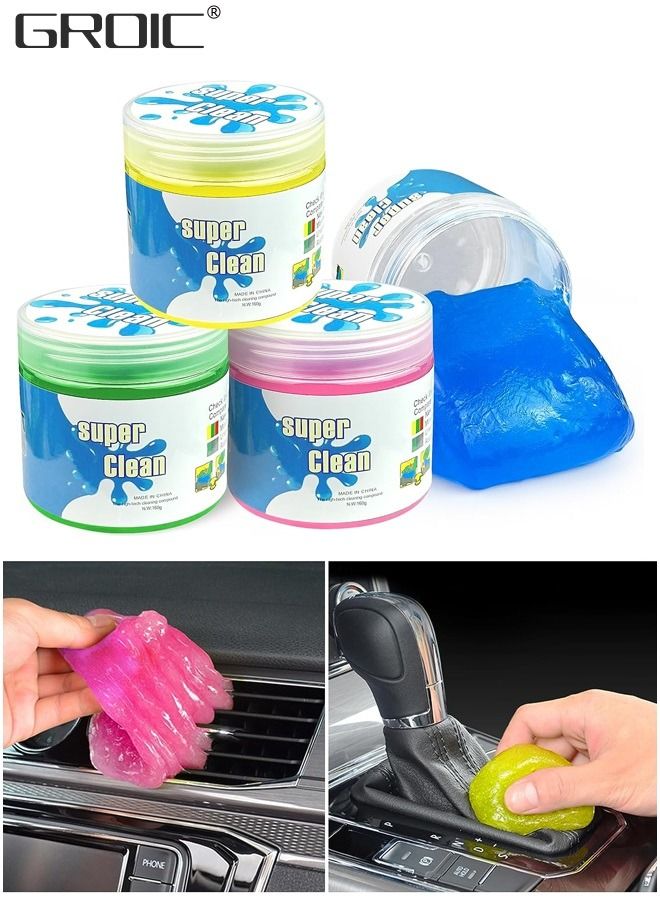 GROIC Car Cleaning Gel, 4 Packs Car Detailing Kit, Car Cleaning Supplies Universal Tools, Car Accessories Car Cleaning Kit Suitable for Car, Auto Detailing Tools Car Interior Cleaner Cleaning - Image 1