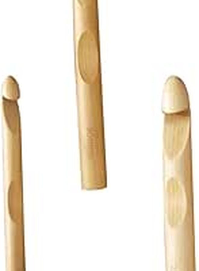 Wooden Handle Crochet Hooks Set of 3 Ergonomic Knitting Needles Wear Resistant for Sweater - Image 1