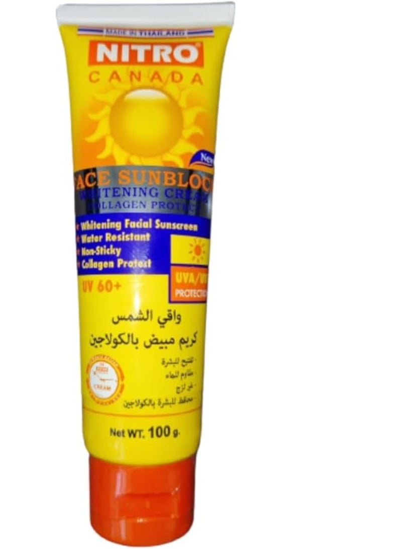 Nitro Canada sunscreen and skin whitening cream with collagen 100 g