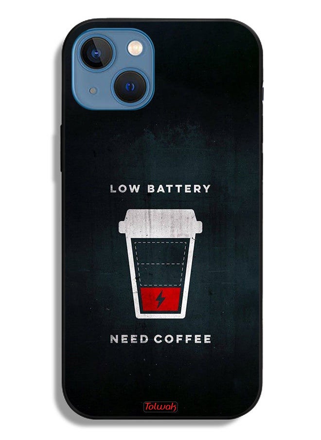 Tolwak Apple iPhone 13 Protective Case Low Battery Need Coffee  - Image 2