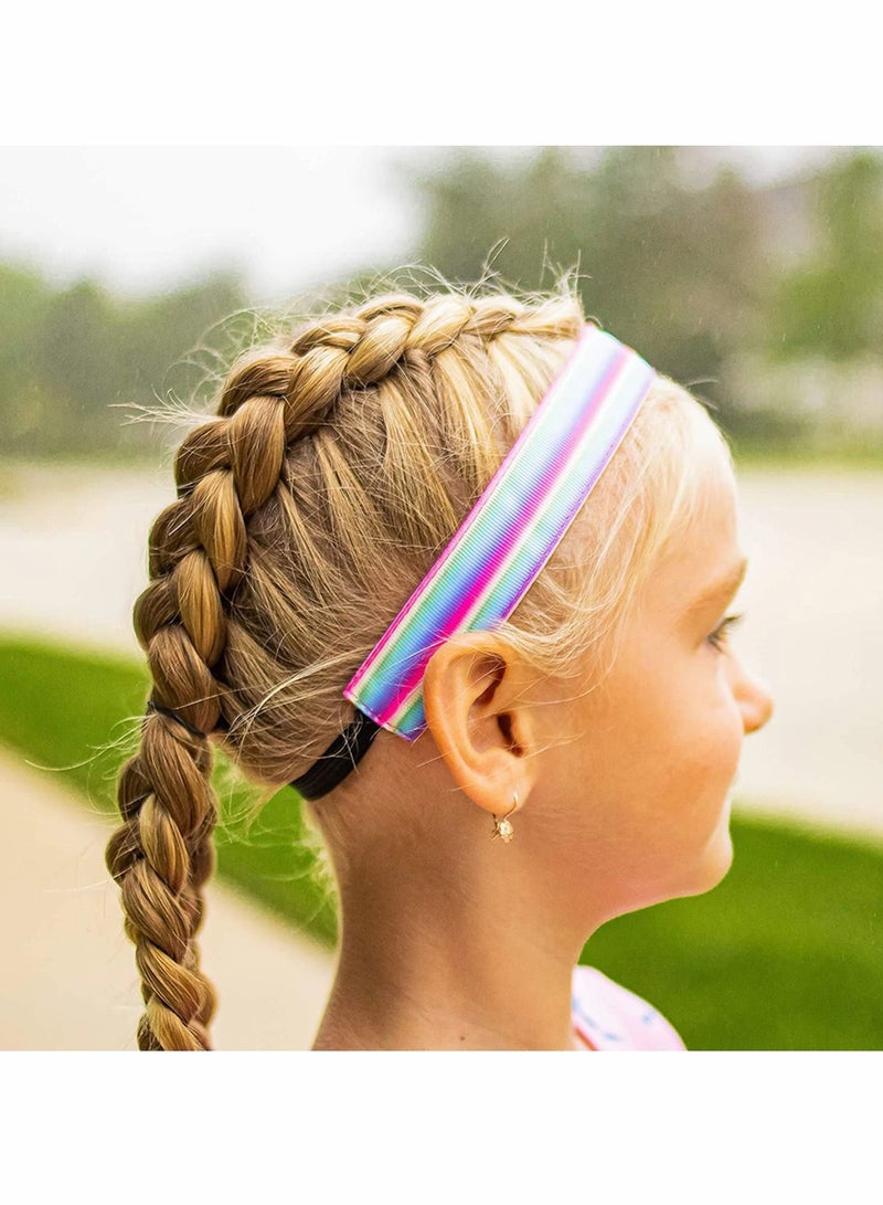 Loquat 6 Tie Dye Elastic Headbands for Girls, No Slip Adjustable Multicolour Hair Bands Kids, Stretch Head Band Girl Teens, Cute Nonslip Tie-Dye Accessories Birthday Party Gift - Image 2