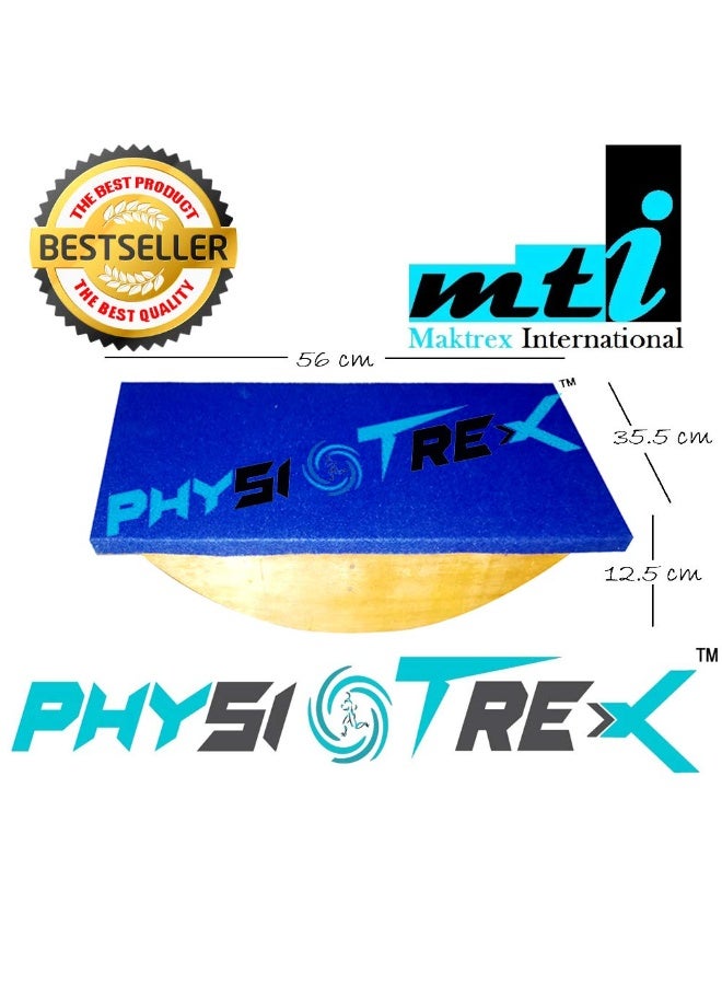 PHYSIOTREX لوحة التوازن الجديدة من PHYSIOTRACK مقاس 56 × 35.5 × 12.5 سم، أزرق - Image 2