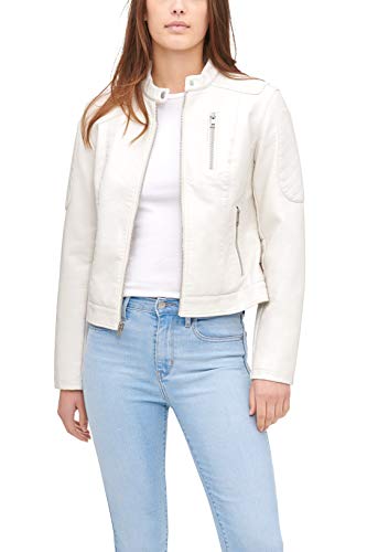 Levi's Levis Womens Faux Leather Motocross Racer Jacket Standard and Plus Oyster Medium - Image 3