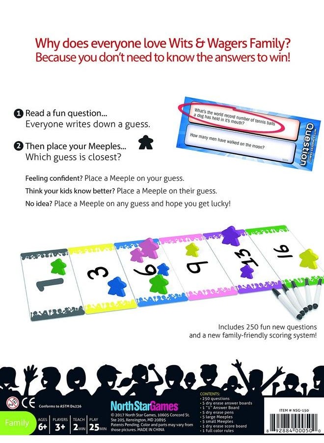 North Star Games - Wits & Wagers Family Edition Kid Friendly Party Game And Trivia - Image 1