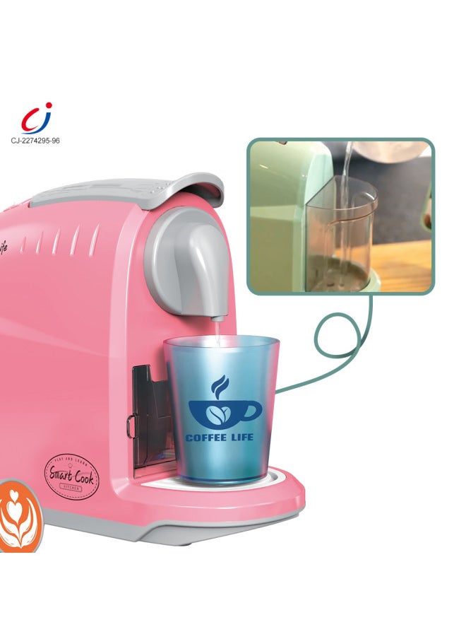 Play Toy Coffee Machine With Order Machine Large Set Simulation Coffee Machine Set Mixer-Specifications:CJ-2274295 Light And Sound Can Be Added With Water Pumping Function, Water Cup Can Be Changed, Ordering Machine With Voice Card Function