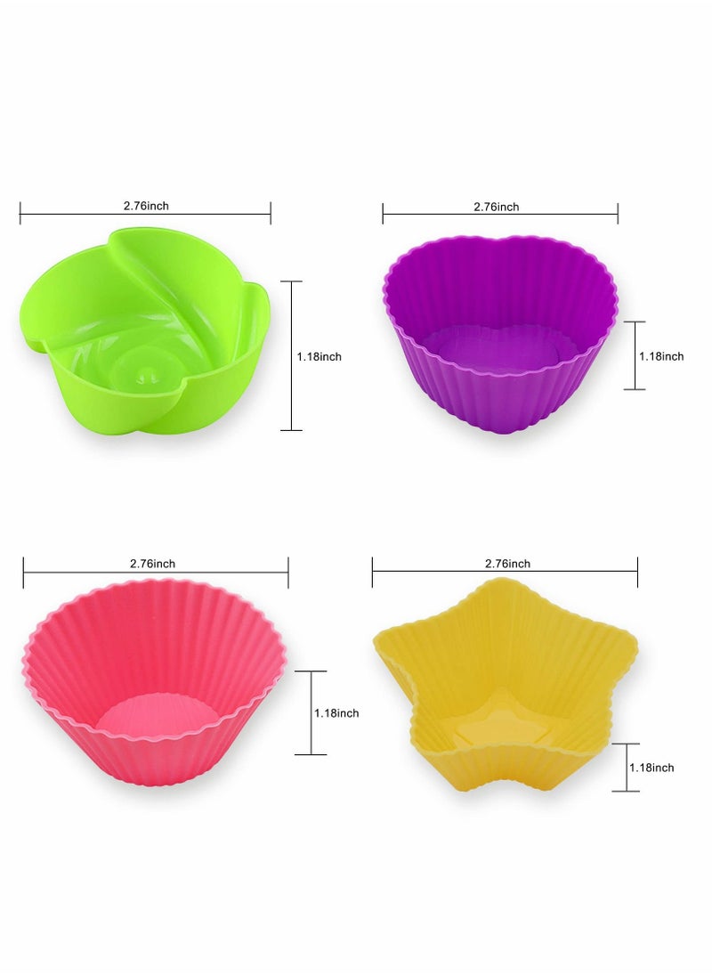 Excefore - Silicone Cupcake Moulds, 20 Pcs Silicone Cupcake Cases Muffin Cases Reusable Silicone Mould Nonstick Bakeware Muffin Cases Baking Liners for Baking Case Moulds Silicone Muffin Cases, Multiple Colours - Image 1