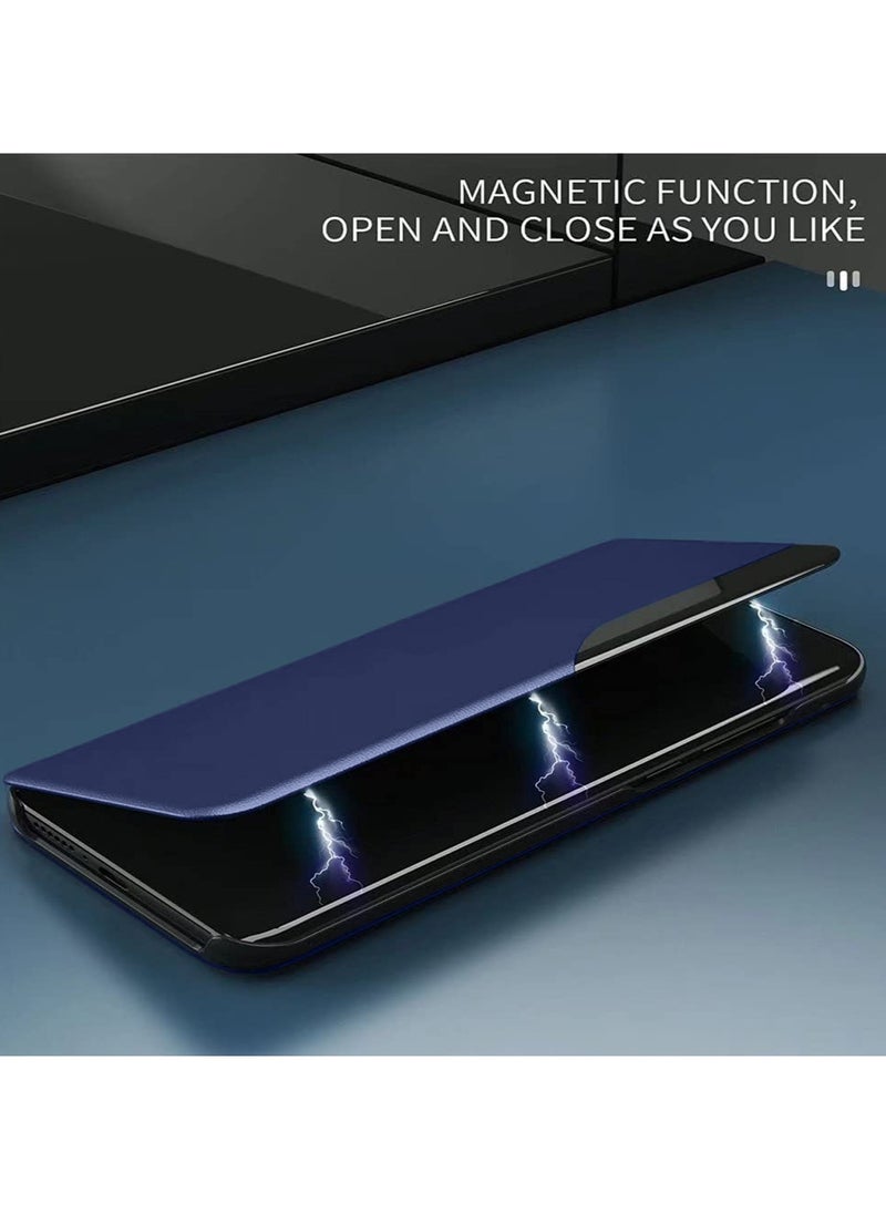 Wtech - Smart Mirror Window Flip Phone Case Auto Sleep Wake Cover For Xiaomi 14 Ultra 5G 2024 Navy Blue - Image 1