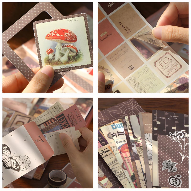 JOYCHOIC Vintage Junk Journal Supplies Kit, Brown Scrapbook Supplies, Scrapbooking and Journaling Materials, Large Collection for Women, Stationery DIY Arts Craft, Adults - Image 3