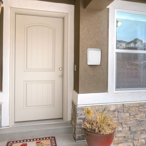 Architectural Mailboxes Aspen™ Locking, Vertical Wall-Mounted Mailbox for Outside, Modern Metal Galvanized Steel Small Mail Box with Lock and Key Drop Box, White - Image 2