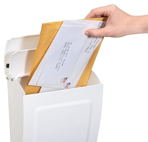 Architectural Mailboxes Aspen™ Locking, Vertical Wall-Mounted Mailbox for Outside, Modern Metal Galvanized Steel Small Mail Box with Lock and Key Drop Box, White - Image 3