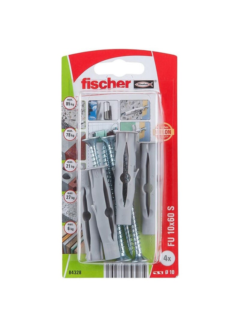 Fischer Board Fixing Plugs And Chipboard Screws Set Pack Of 10