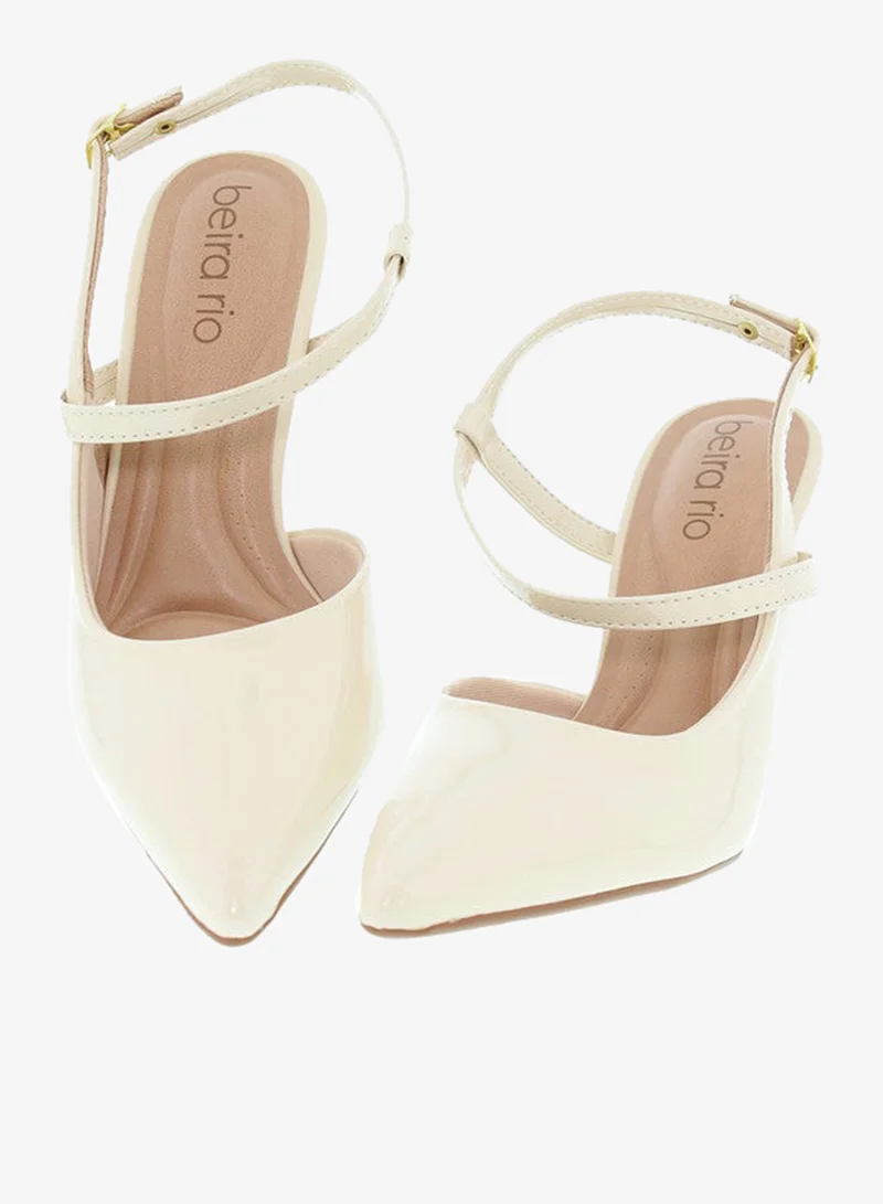 Beira Rio Beige High Heels Sandals with Back Strap – Elegant sling Back Heels for Girls & Ladies for Women | Best Price UAE