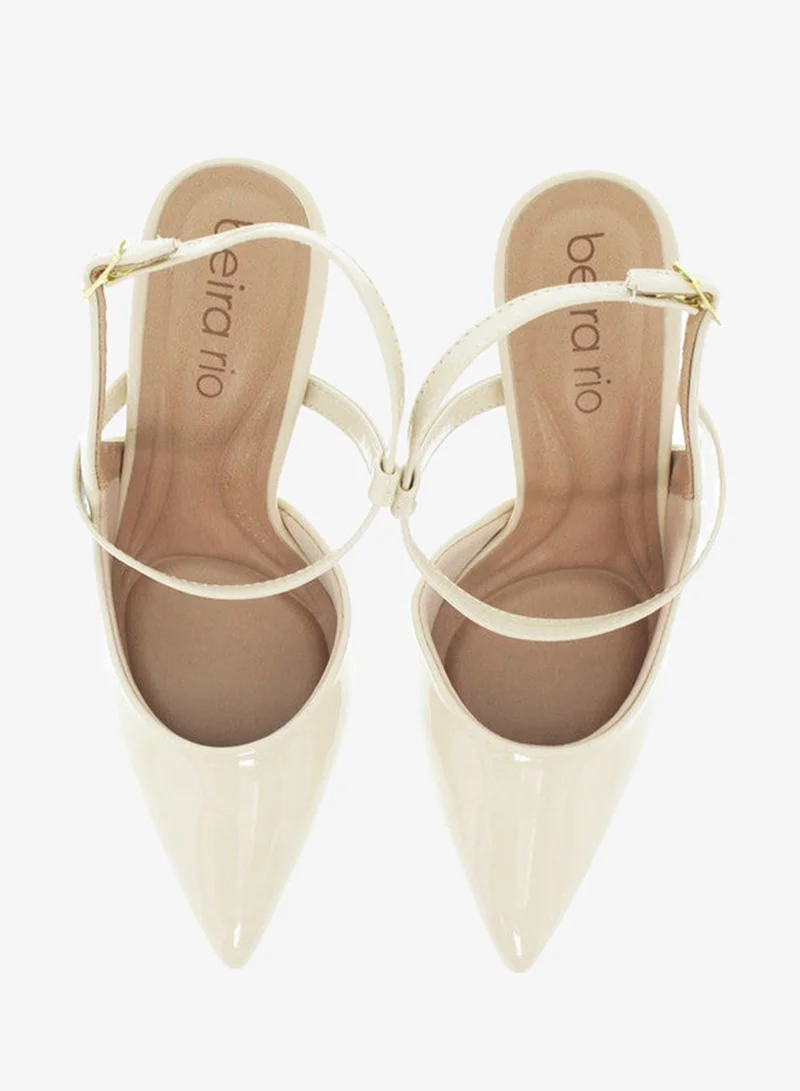 Beira Rio Beige High Heels Sandals with Back Strap – Elegant sling Back Heels for Girls & Ladies for Women | Best Price UAE