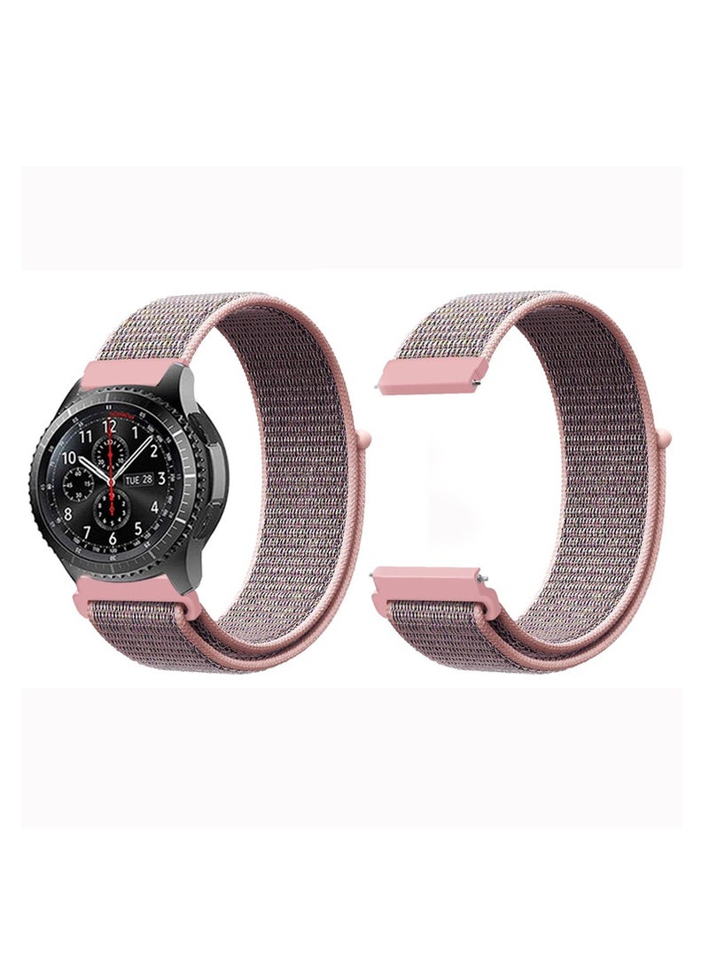20mm Quick Release Watch Band Replacement Nylon Strap for Universal Samsung Watch/Huawei GT3, Pink  - Image 1