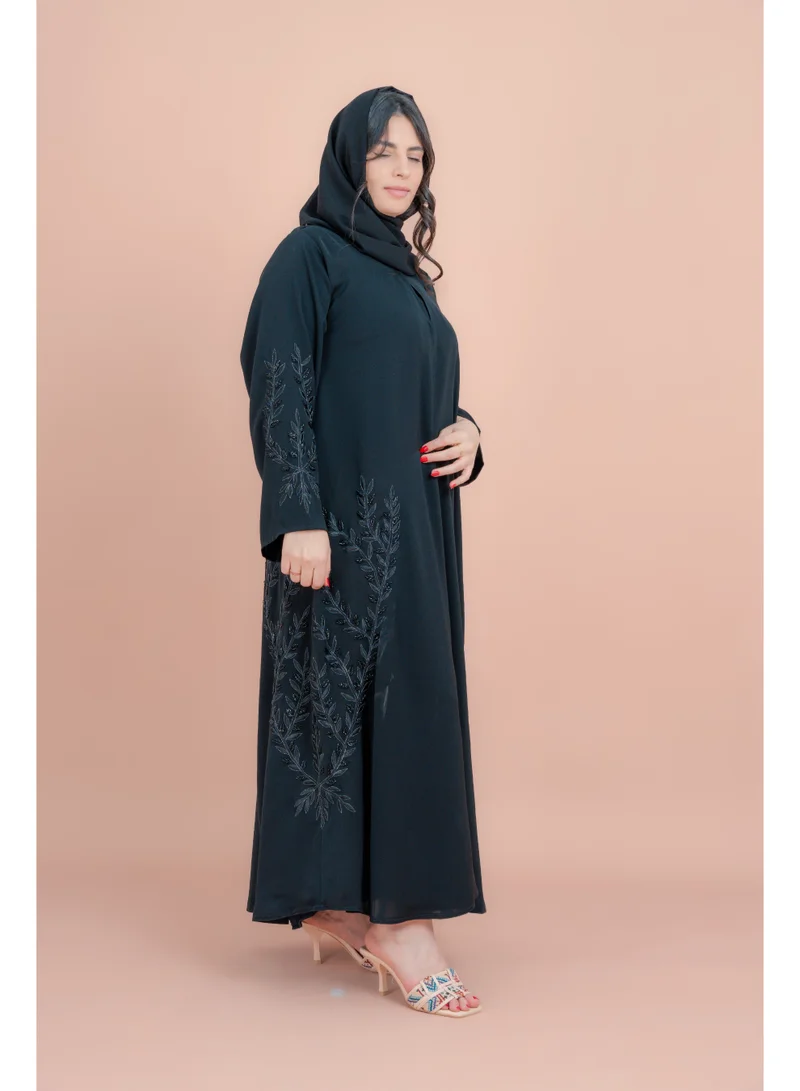 IKKXA Artisan Elegance Handwork Emirati Abaya AIK008 Black